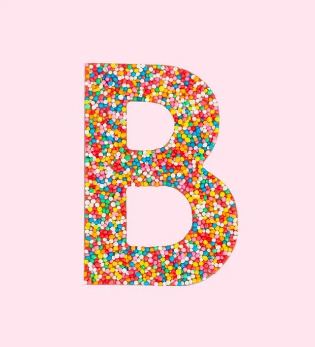 Letter B chocolate with freckles