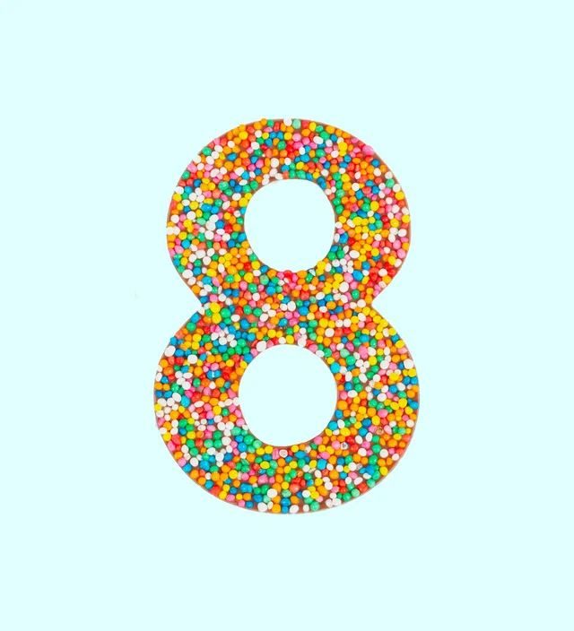 Number Eight (8) chocolate with freckles