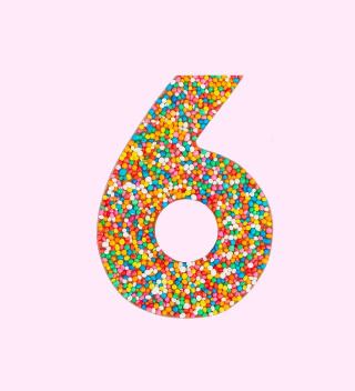 Number Six (6) chocolate with freckles