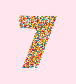 Number Seven (7) chocolate with freckles