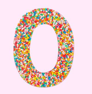 Number Zero (0) chocolate with freckles