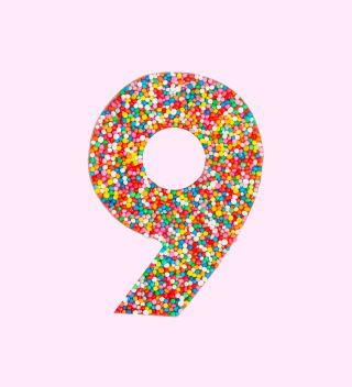 Number Nine (9) chocolate with freckles