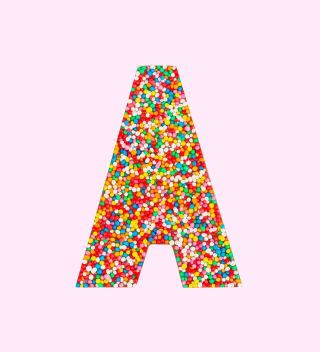 Letter A chocolate with freckles